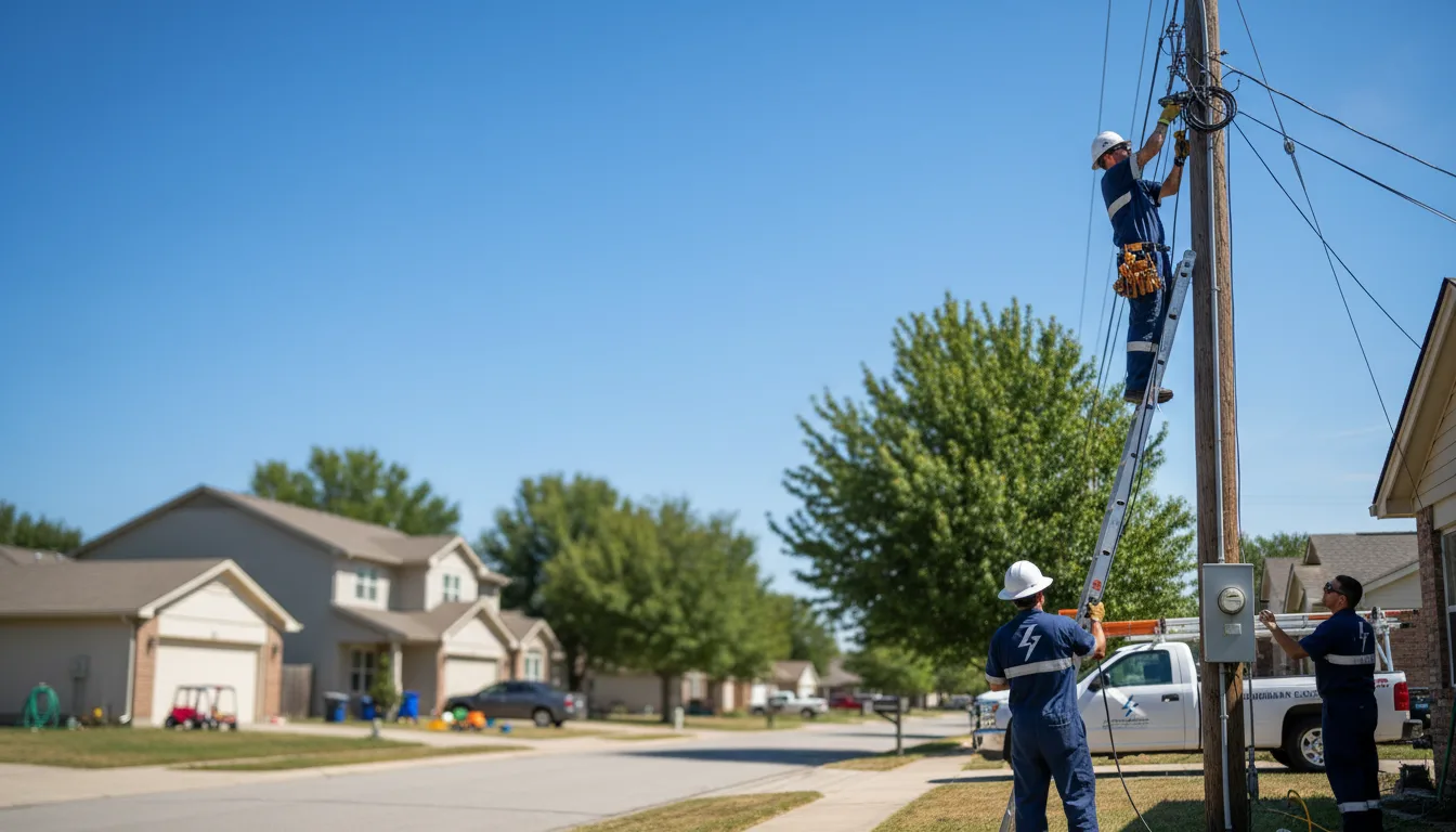 Residential electrician providing installation services in Iola, TX
